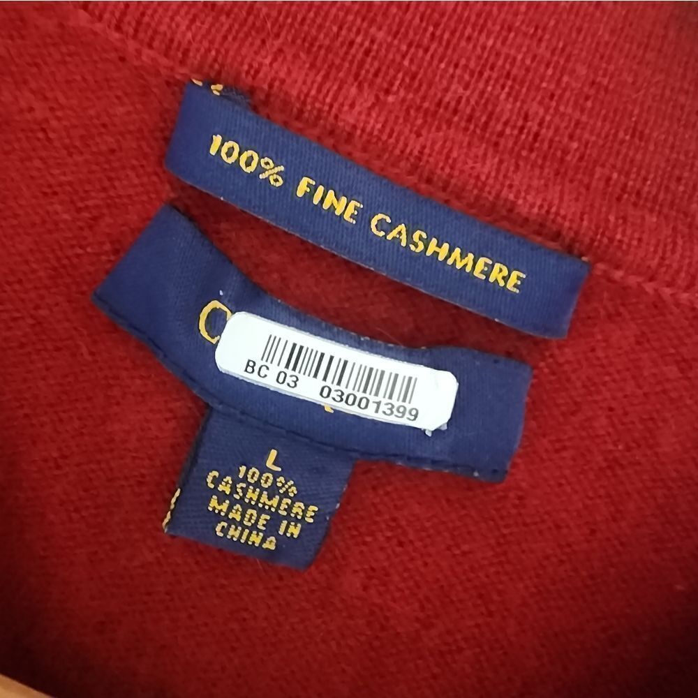 Charter Club sweater 100% Fine cashmere quarter button up pullover polo sweater - Picture 8 of 9